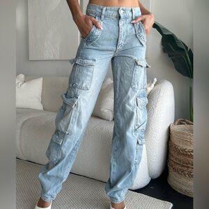 Zara Light Blue Cargo Jeans
